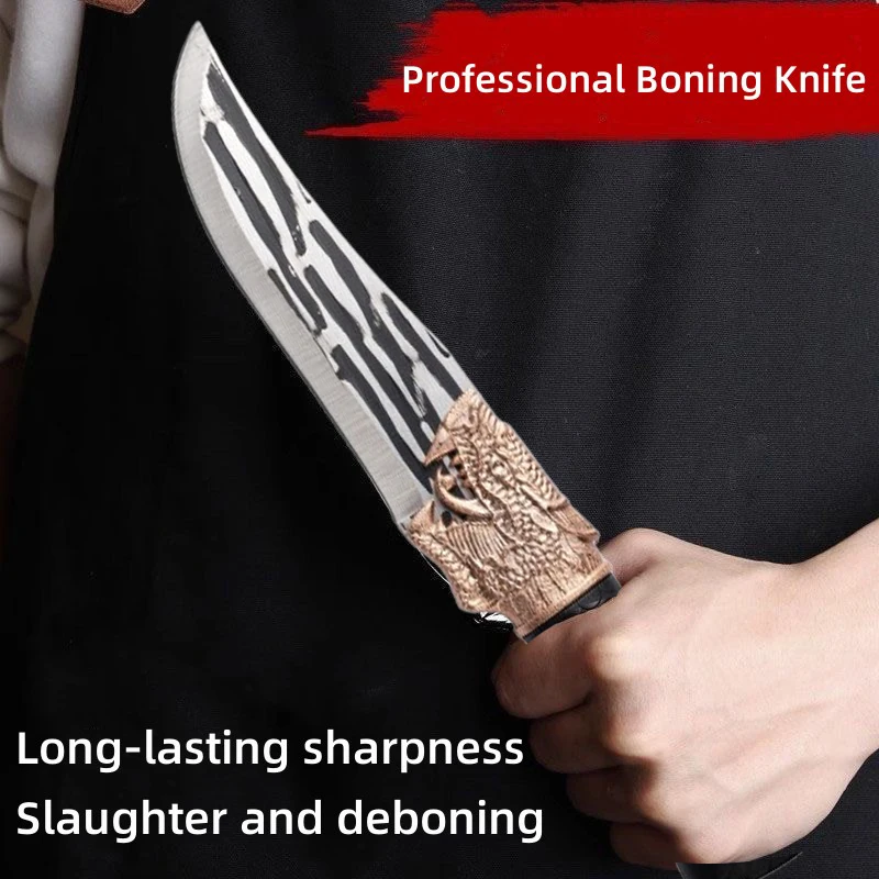 Stainless Steel Boning Knife Forged Kitchen Knife Meat Cleaver Butcher Knife Plastic Handle Utility Knives Cooking Tools