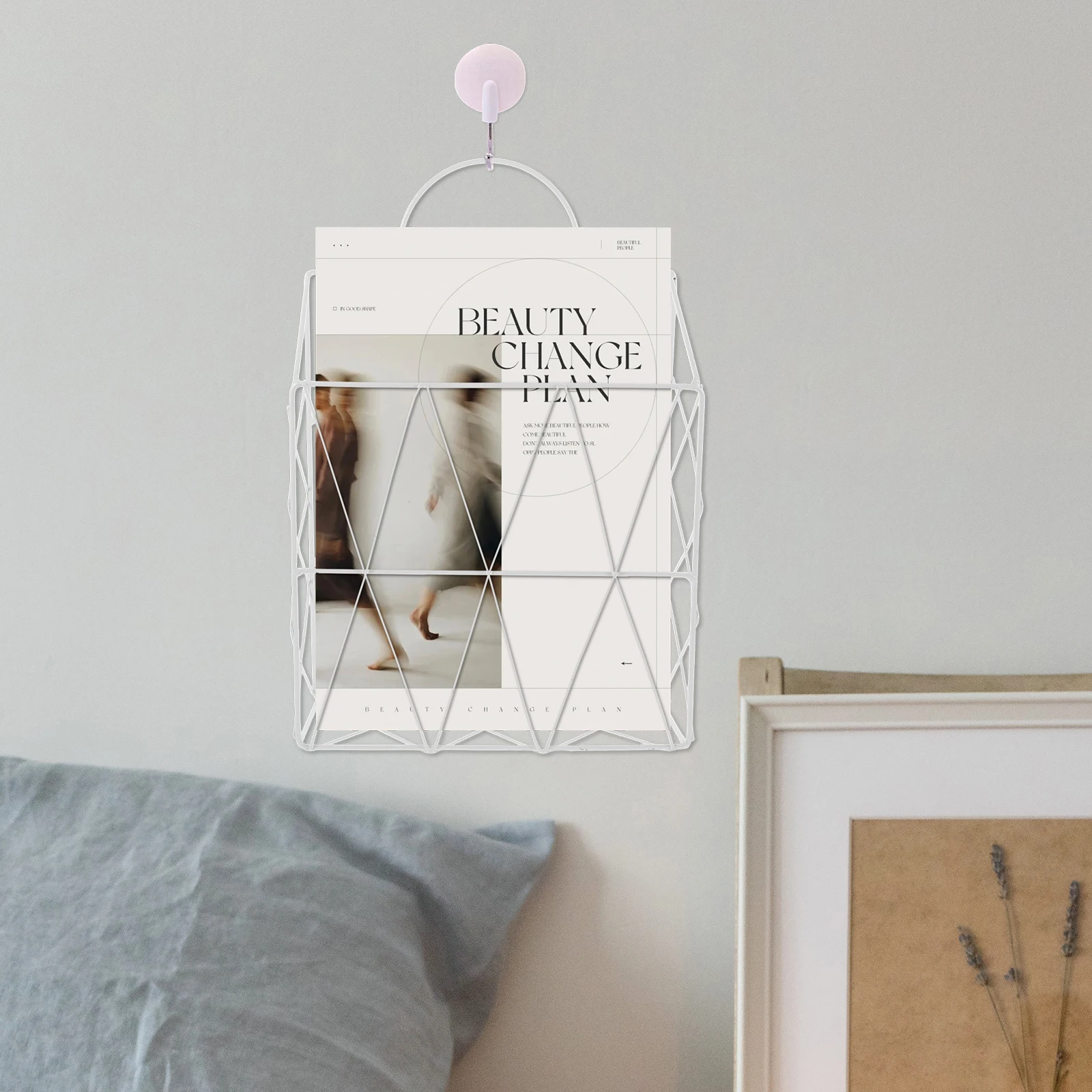 

Wall Mount Book Rack Organizer Exquisite File Storage Bracket Easy Assembly White Hanging Shelf Delicate Office Home Iron