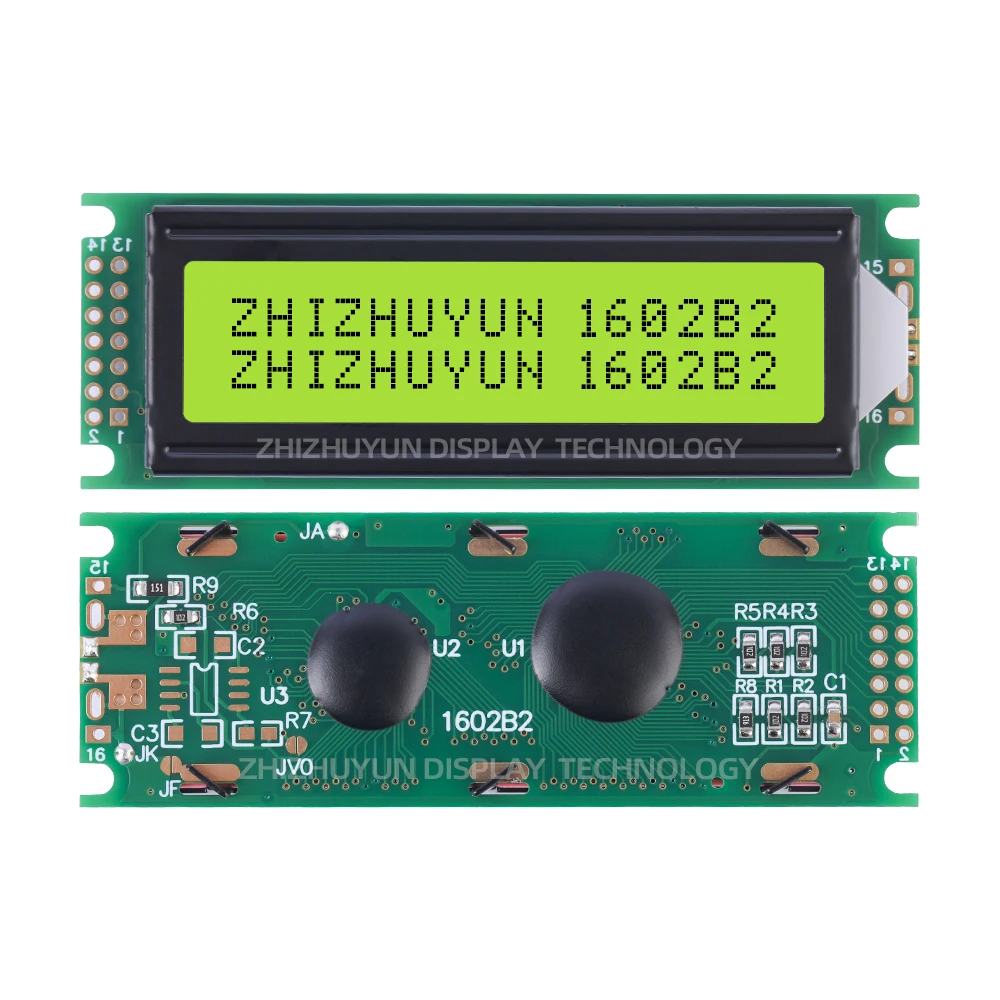 1602b2 Karakter Scherm Smaragd Groen Licht Zwart Karakters Meertalige Lcd Module Engels Lcd Scherm