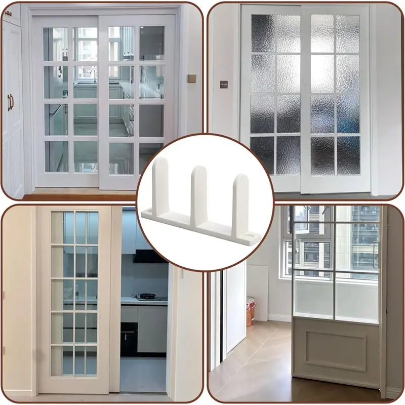 VEHO-Cabinet Closet Door Floor Guide 4 Pack Universal ABS Sliding Door Bottom Guide Fits Doors Thickness Of For 1-3/8 Inch