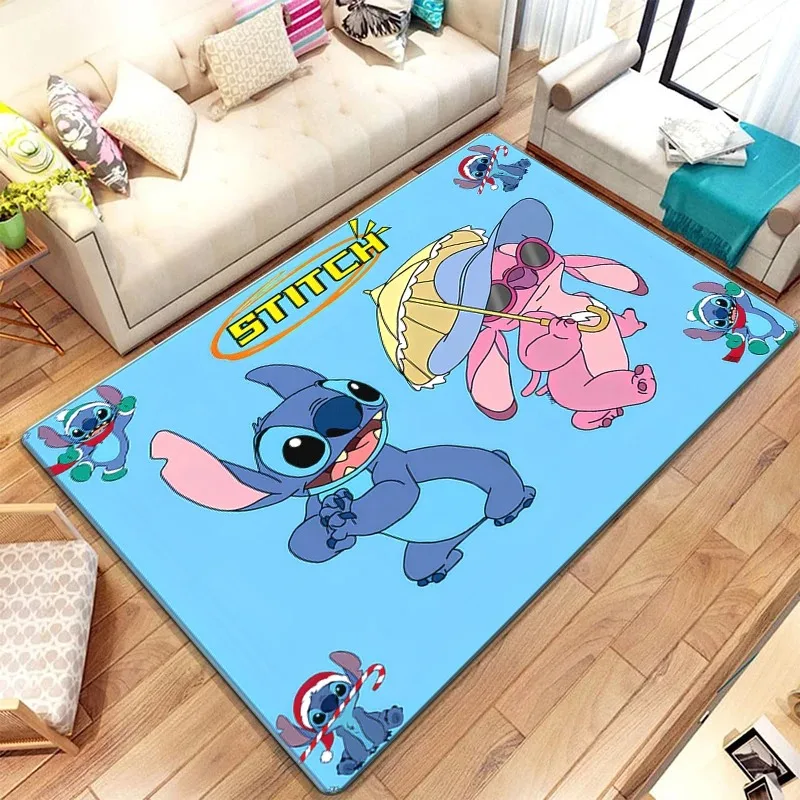 

MINISO Cartoon Stitch HD Ковер большой площади, Ванная комната, Гостиная, Диван, Стол, Коврик. Пикник, Кемпинг, На открытом воздухе, Спальня, Кухонный коврик.