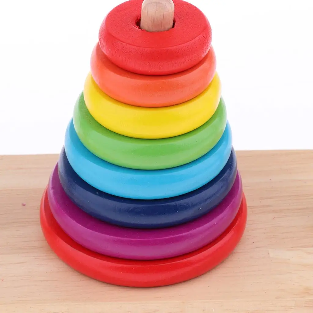 Farbringe Stapelspielzeug Holzspielzeug Kinder Frühpädagogisches Spiel Groß