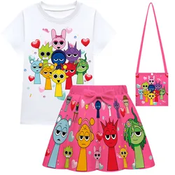 Summer girl Spronki Plush cosplay costume theme party T-shirt skirt bag princess set Halloween carnival casual cute