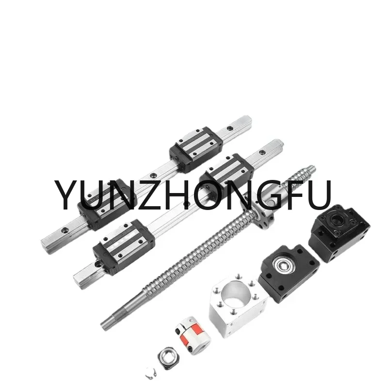 Linear Rail Set 2Pcs HGR15-300mm Linear Guide Rail & 1pc RM1605-300mm Ballscrew & BF12/BK12 Linear Guide CNC Parts Kit