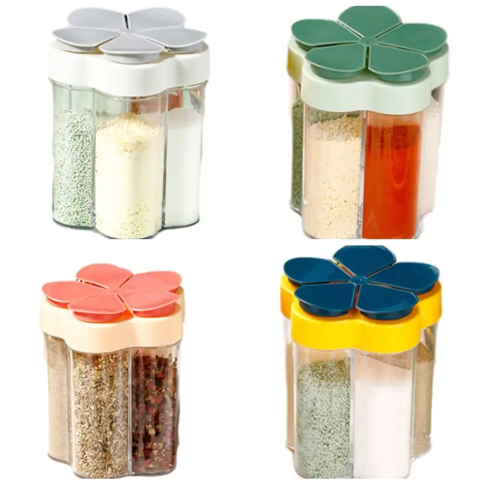 

Transparent Travel Spice Containers 5-in-1 Lightweight Camping Spice Containers Leak-proof Seasoning Containers Outdoor Cooking