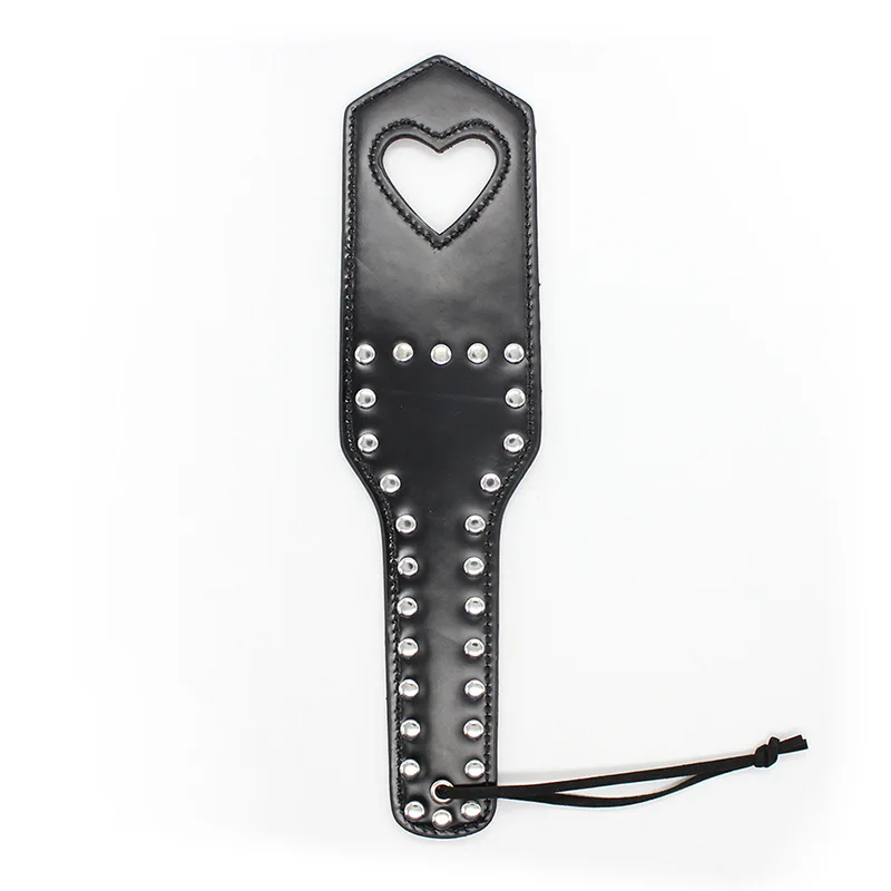 Adult erotic tease toy spanking black red with spikes heart shaped skeleton hand clapper adult