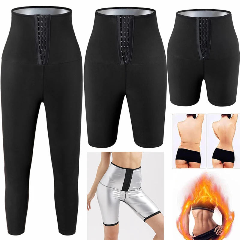 Sauna Shaper Pants Body Shaper Full Hot Sweat Effect Coating Slimming Pants Short Shapewear Workout Gym Leggings Fitness Shorts