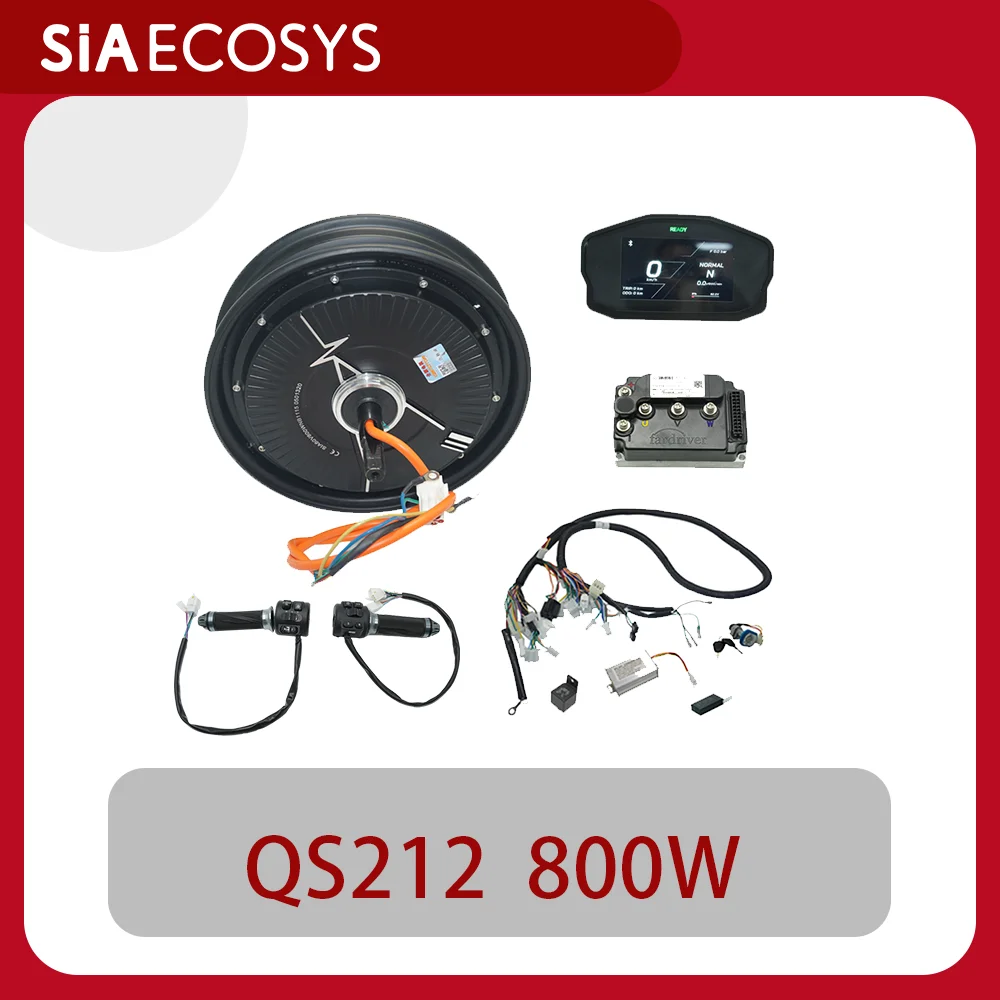 

﻿800W Scooter Hub Motor QS212 10x2.15 inch V1.1 72V with Fardriver ND72260 mini12 Controller and SCJ 4.3inch Display Motor Kit