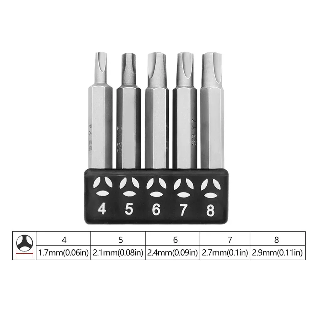 Binoax 4-13Pcs Special-shaped Screwdriver Set 50mm CRV U-shaped Y-Type Triangle Inner Cross Three Points Screwdriver Bit Tool