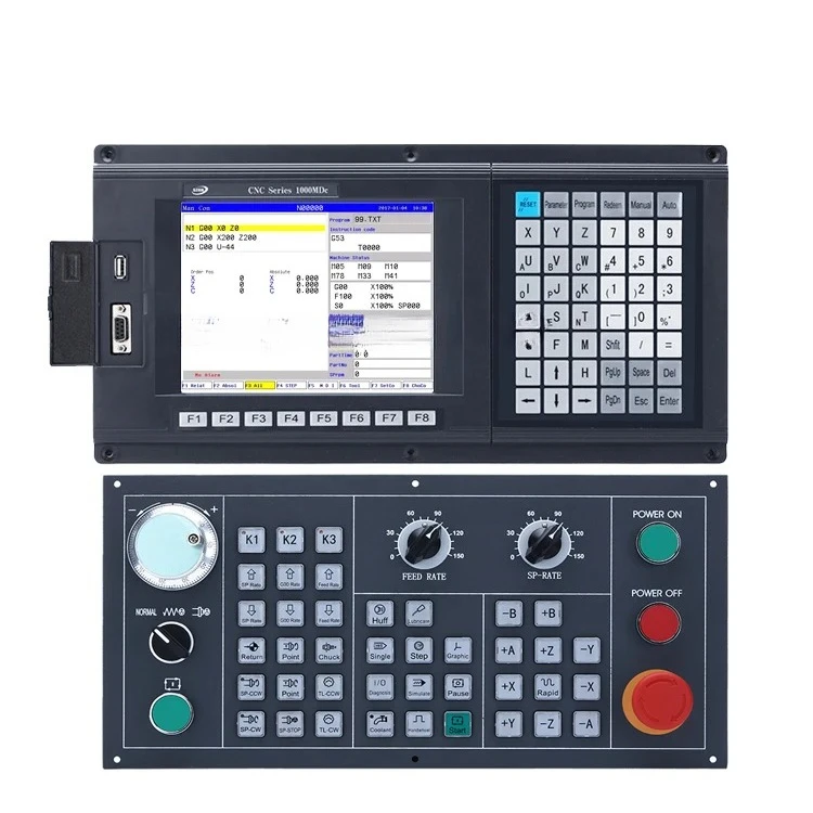 Low Price with 3 Axis CNC Controller ATC Manual Pulse Generator DSP + ARM USB Disk DNC Function Safe Operation Function 100W