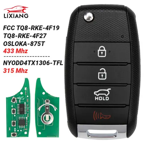 2019-2021 기아 세도나 FCC TQ8-RKE-4F19/4F27 434Mhz NYODD4TX1306-TFL 315MHZ 용 리모트 헤드 키 플립 접이식 스마트 키 교체 2019-2021 기아 세도나 FCC TQ8-RKE-4F19/4F27 434Mhz NYODD4TX1306-TFL 315MHZ 용 리모트 헤드 키 플립 접이식 스마트 키 교체