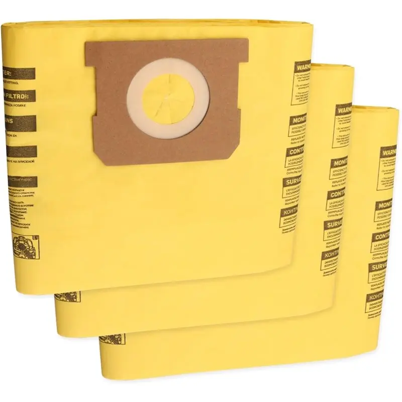 B46C 3 Pack 91964 Bags 4 Gallon Type D High Efficiency Vacuum Filter Bags For Shop-Vac 4 Gallon All-Around Plus Wet/Dry Vacs
