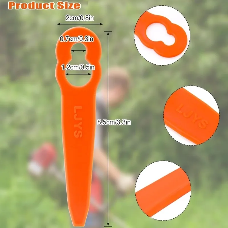 50Pcs For STIHL FSA45 Plastic Blades Cordless Grass Trimmer Mowing Heads For Grass Cutter Lawn Mower Replacement Plastic Blade