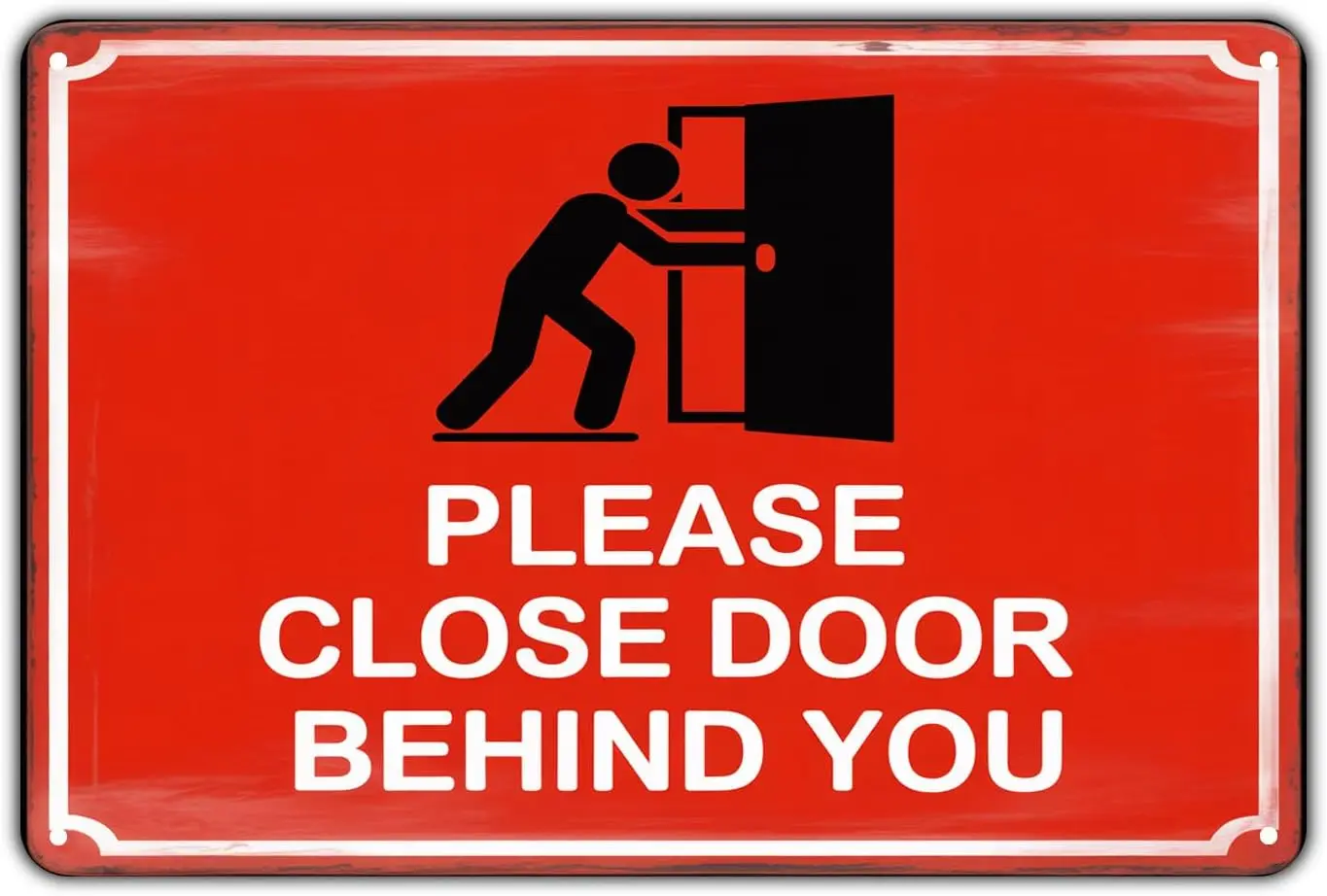 Please Close Door Behind You tin sign Vintage Funny Door Signs Metal Sign Print Aesthetic for Garden Yard Bar Porch Home Bedroom