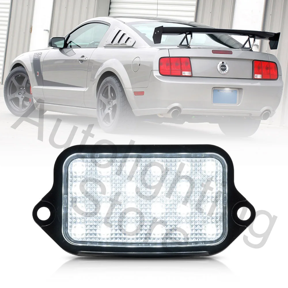 

1P LED Number Plate Lamp For Ford Mustang 2005 2006 2007 2008 2009 White License Plate Light Assembly canbus #4R3Z-13550-AA