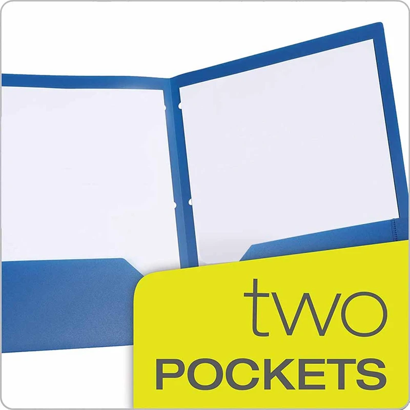 6 paczek segregatorów solidne plastikowe Portfolio,3 dziurkacz, plastikowe foldery wielokolorowe miejsce na wizytówki