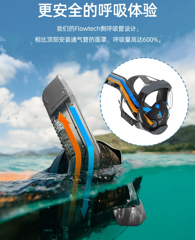 Snorkeling mask diving goggles adult anti-fog mask full dry snorkel equipment