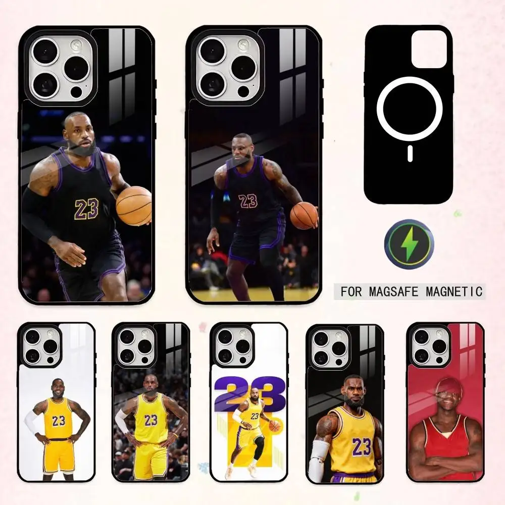 

Stars L-Lebron J-James Phone Case For iPhone17,16,15,14,13,12,11 Plus,Pro Max Magnetic For Magsafe Wireless Charging