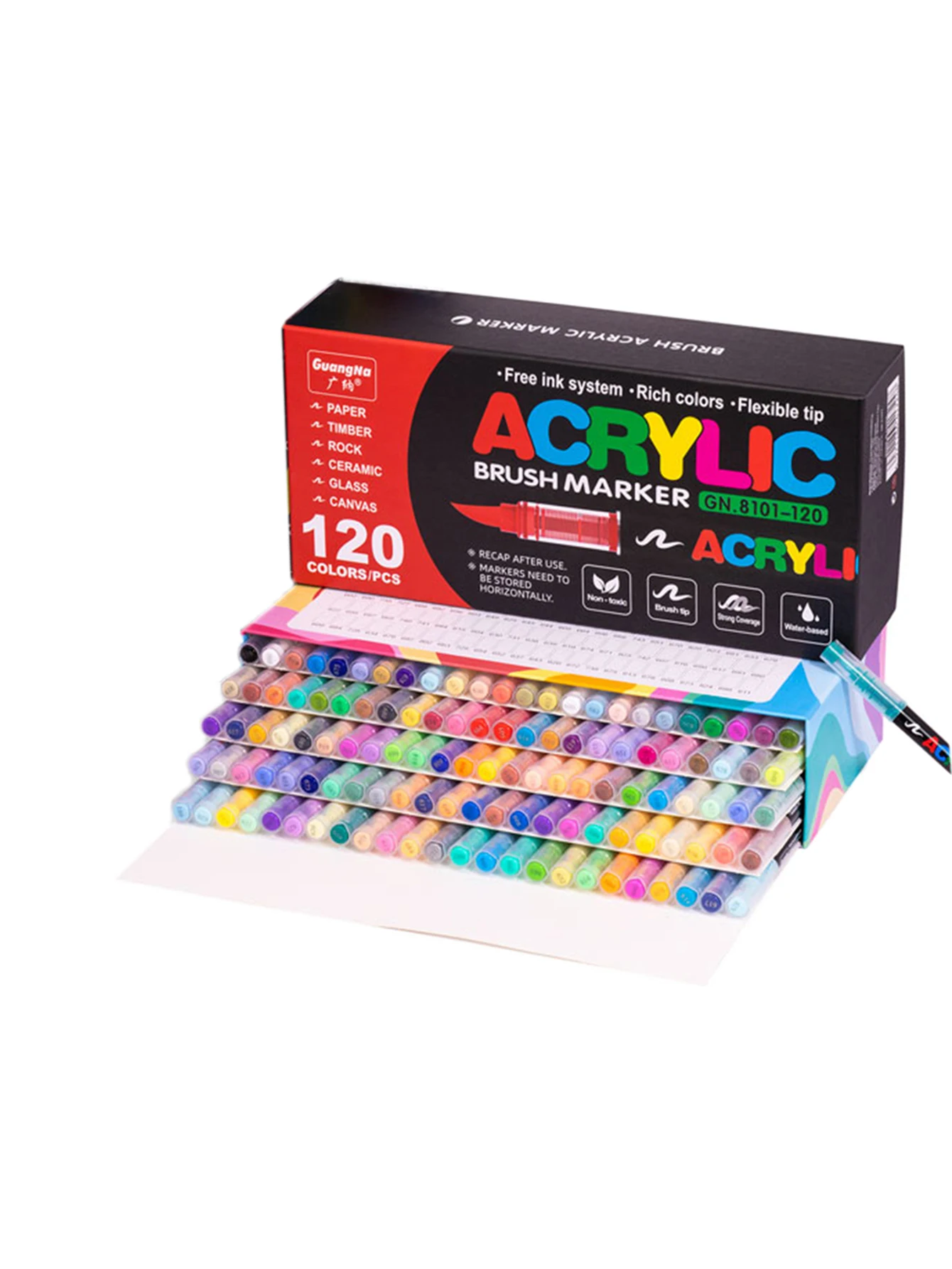 12-240 Color/Box Professionelles Künstlermarker-Set – Soft-Tip-Zeichnung, gerade Linie, flüssige Acrylmarker, DIY Graffiti Art Painti – Detail 19