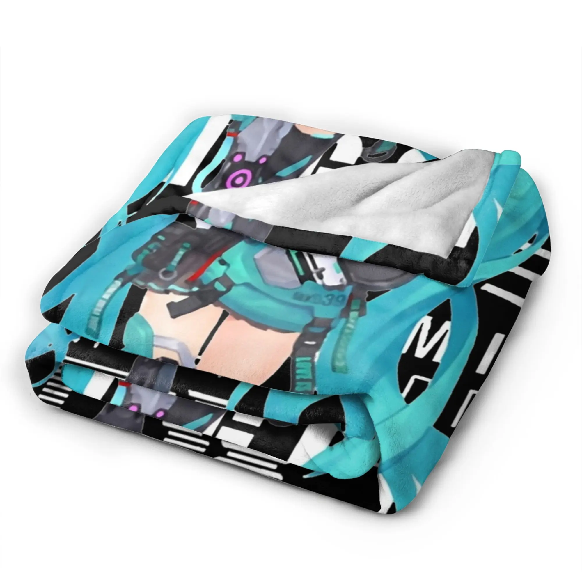 بطانية رمي الصوف للفتيات من Hatsunes Mikus Vocaloid لغرفة النوم والأريكة، سجادة سرير فائقة النعومة،