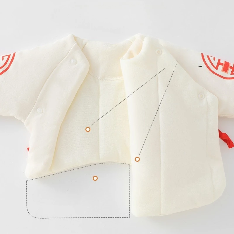 Newborn Half-back Clothes Autumn and Winter Padded Thickened Warm Tops Year of The Dragon 0-March Male and Female Baby Clothes