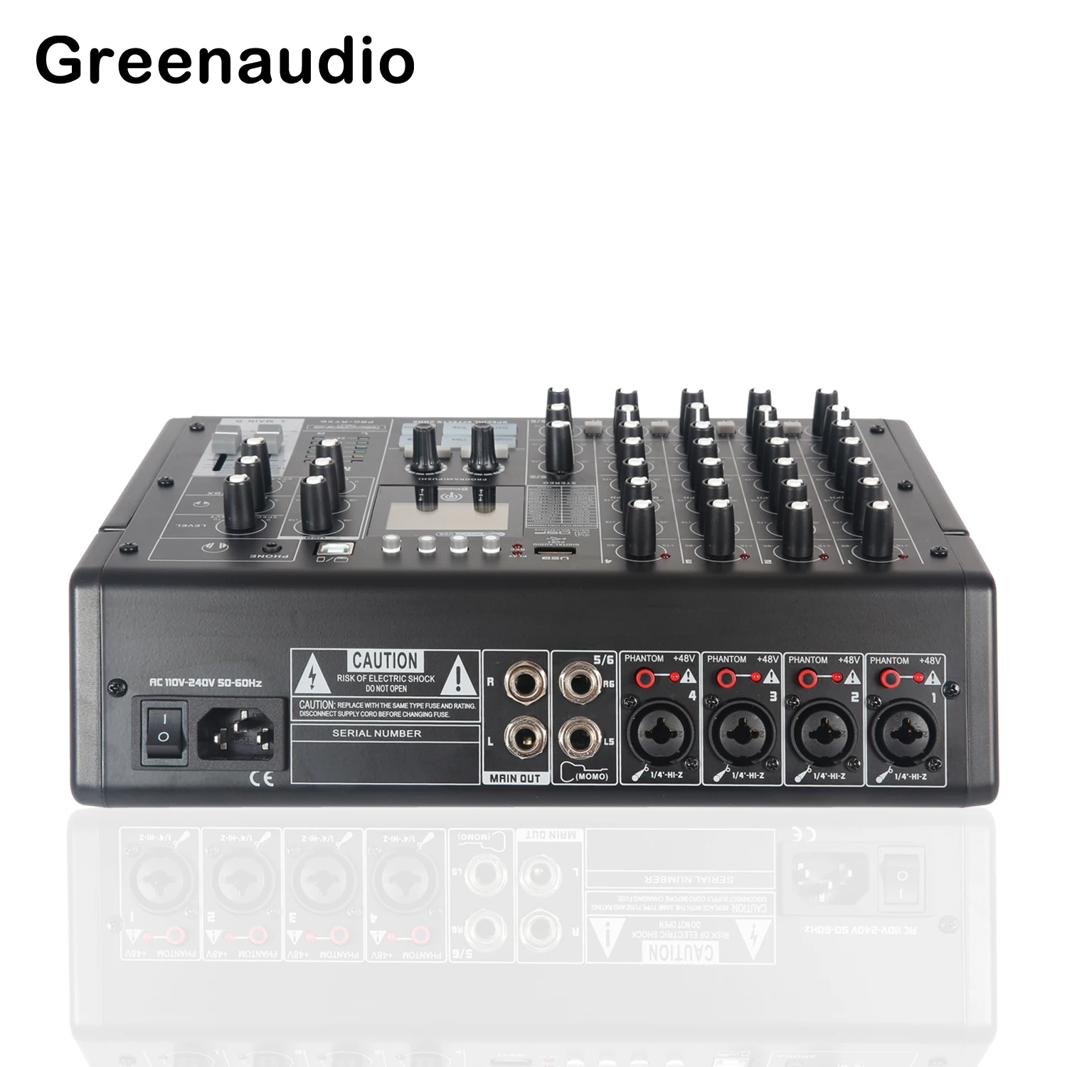 GAX-SK6 High-Quality 6-Channel Digital Mixer with Built-In Effects and USB Interface for Recording and Live Performance