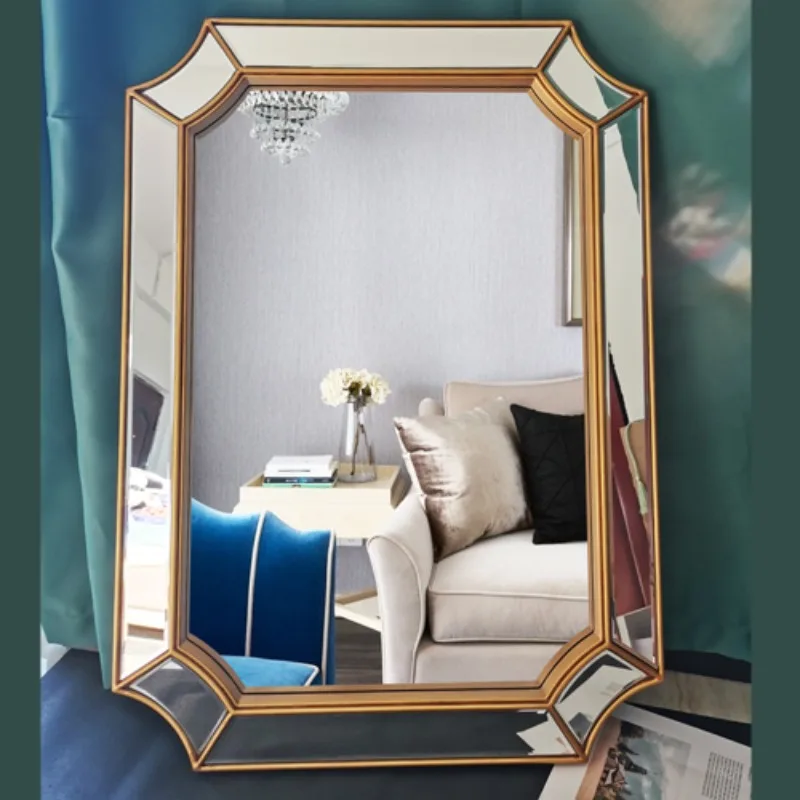 Luxury-Style Wall-mounted Vanity Mirror for Hotels and KTV Decorations, 3D Bathroom Mirror