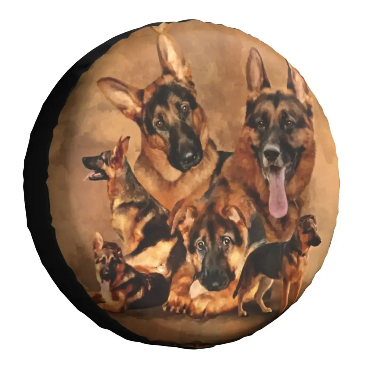 German Shepherd Dog Spare Tire Cover Case Bag Pouch Waterproof Animal Lover Wheel Covers for  Hummer 14