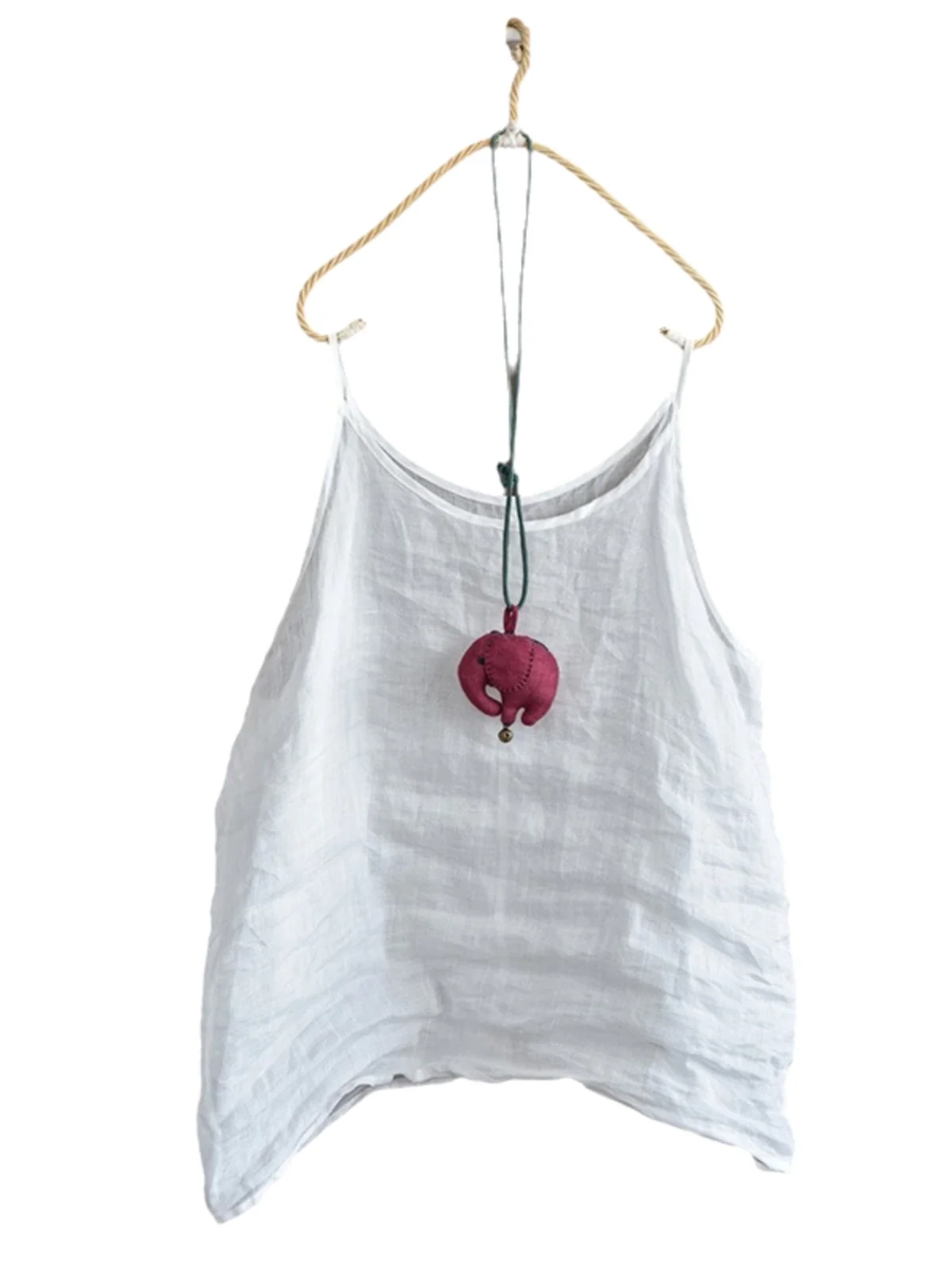 Retro Japanese Sle Small Strapl Linen Vest Women Summer Large Size Loose Lightweight Svel Inner Wear Linen Base ...