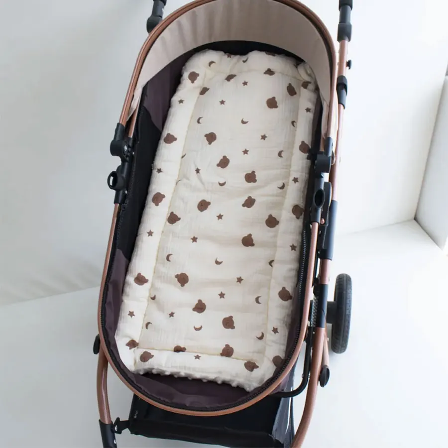 Weiches und bequemes Baby Walking Dickes Cartoon Bär Kinderwagen Kissen Baumwolle Schultergurt Kinderwagen Kissen – Detail 4
