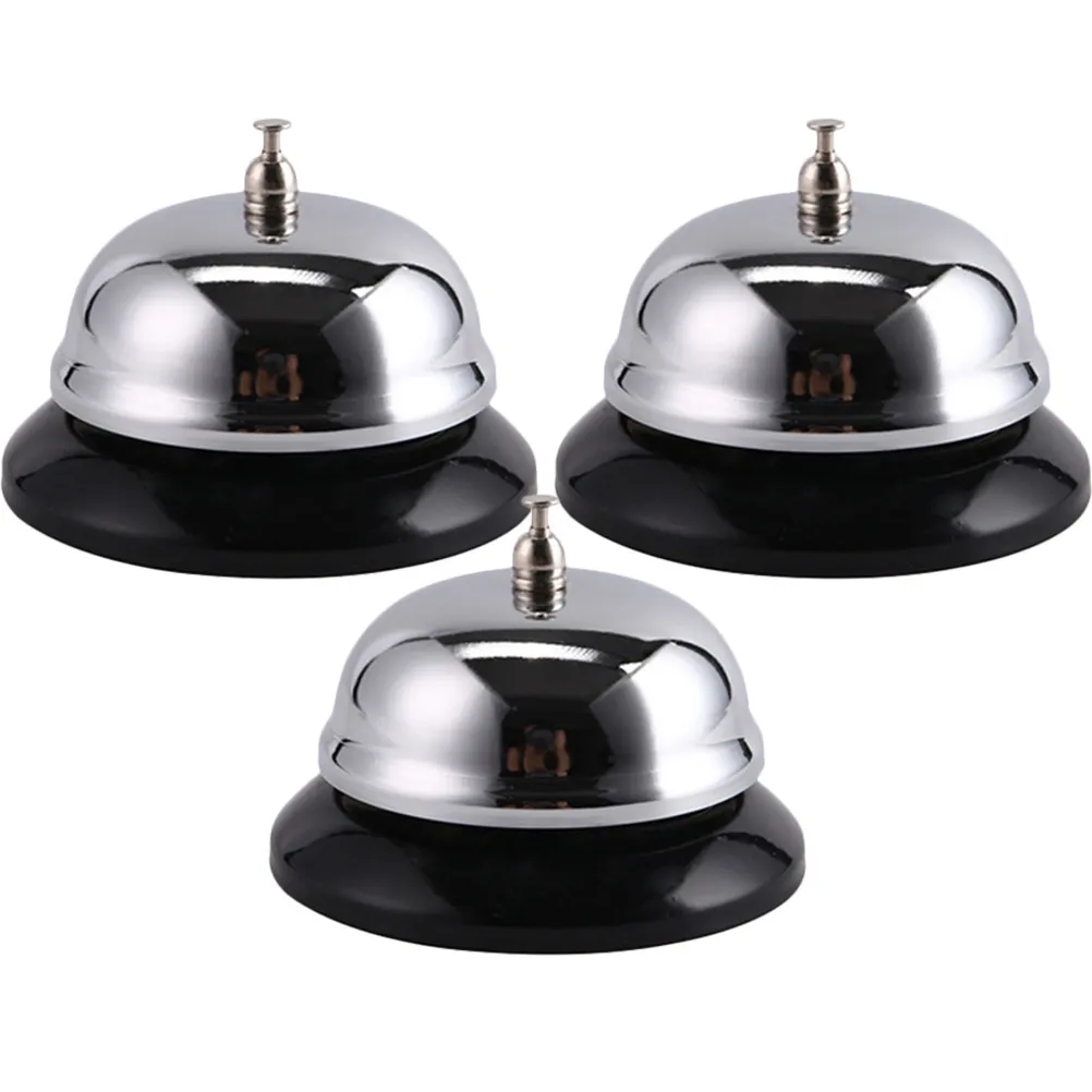 3Pcs Sturdy Metal Dinner Bell for Restaurant Hotel Bar Pantry Service Counter Elderly Assistance Potty Training