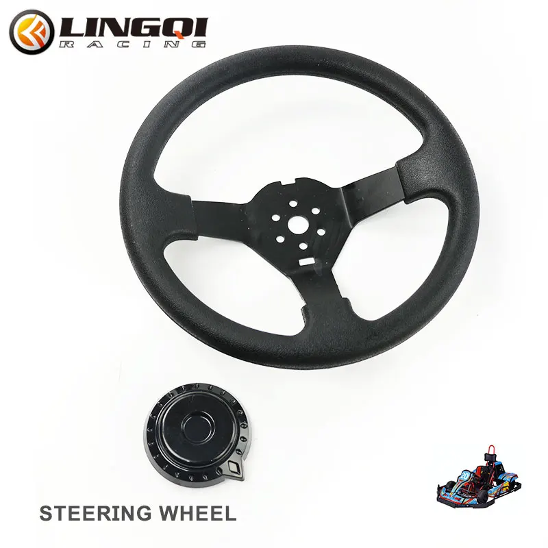 

LINGQI 13 Inch 300mm Leather Drift Sport Steering Wheel Racing For Off Road Sport Kart Karting Refitted Parts Deep Dish Grip