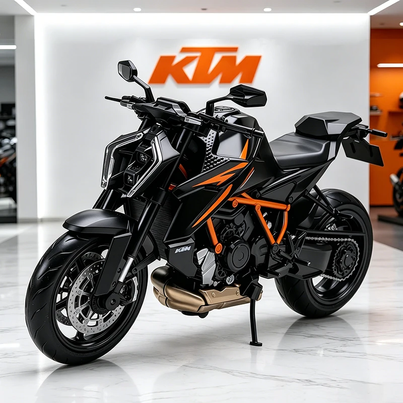 NEU 1/12 KTM RC1390 1390 Motorradmodell Spielzeugfahrzeug Sammlerstück Autobike Stoßdämpfer Offroad-Motorrad Spielzeugauto