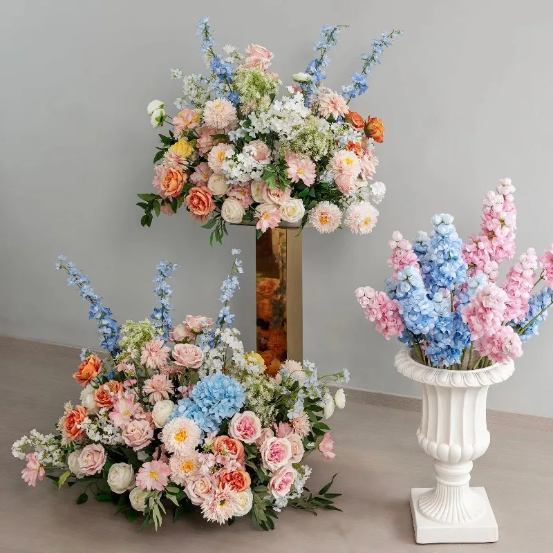 Handmade popular spring wedding decoration flowers, artificial custom wedding aisle flower path decoration flowers, for floor a