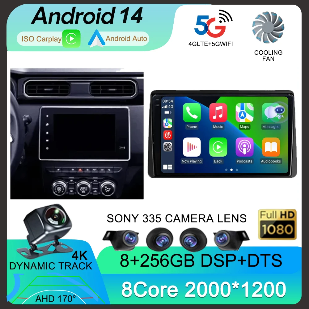 

Android 14 Carplay Car Radio For Renault Duster HM 2 II 2020-2021 Arkana 1 I 2019-2021 Multimedia Video Player Navigation GPS 4G