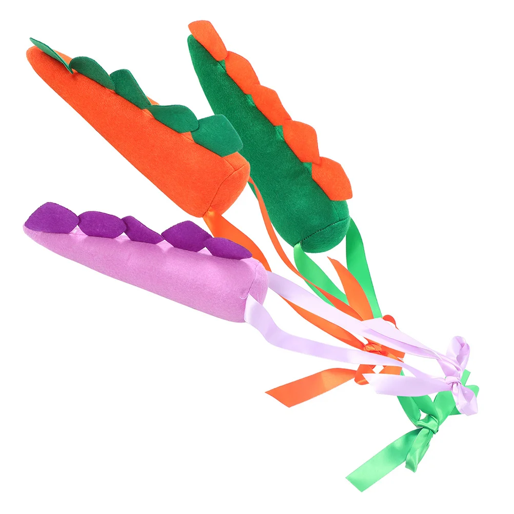 

3Pcs Dinosaur Tails Soft Fabric Dinosaur Costume Tail Kids Party Favor Performing Cosplay Tail Accessory Stage Performance Prop