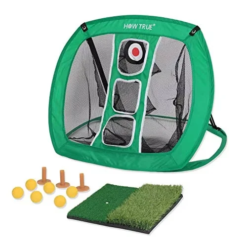 Pop Up Golf odpryskiwanie netto podwójna mata uderzeniowa z 3 gumowymi koszulkami Combo 6 piłki treningowe do ćwiczeń — zdjęcie 6