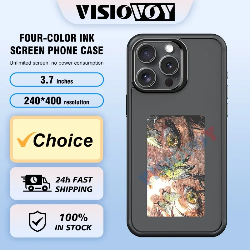 

New-tech NFC Function Phone Case For Iphone 15 14 13 Pro Max DIY Cases E Ink Screen Phone Cover Cartoon Girl Fundas Battery Free