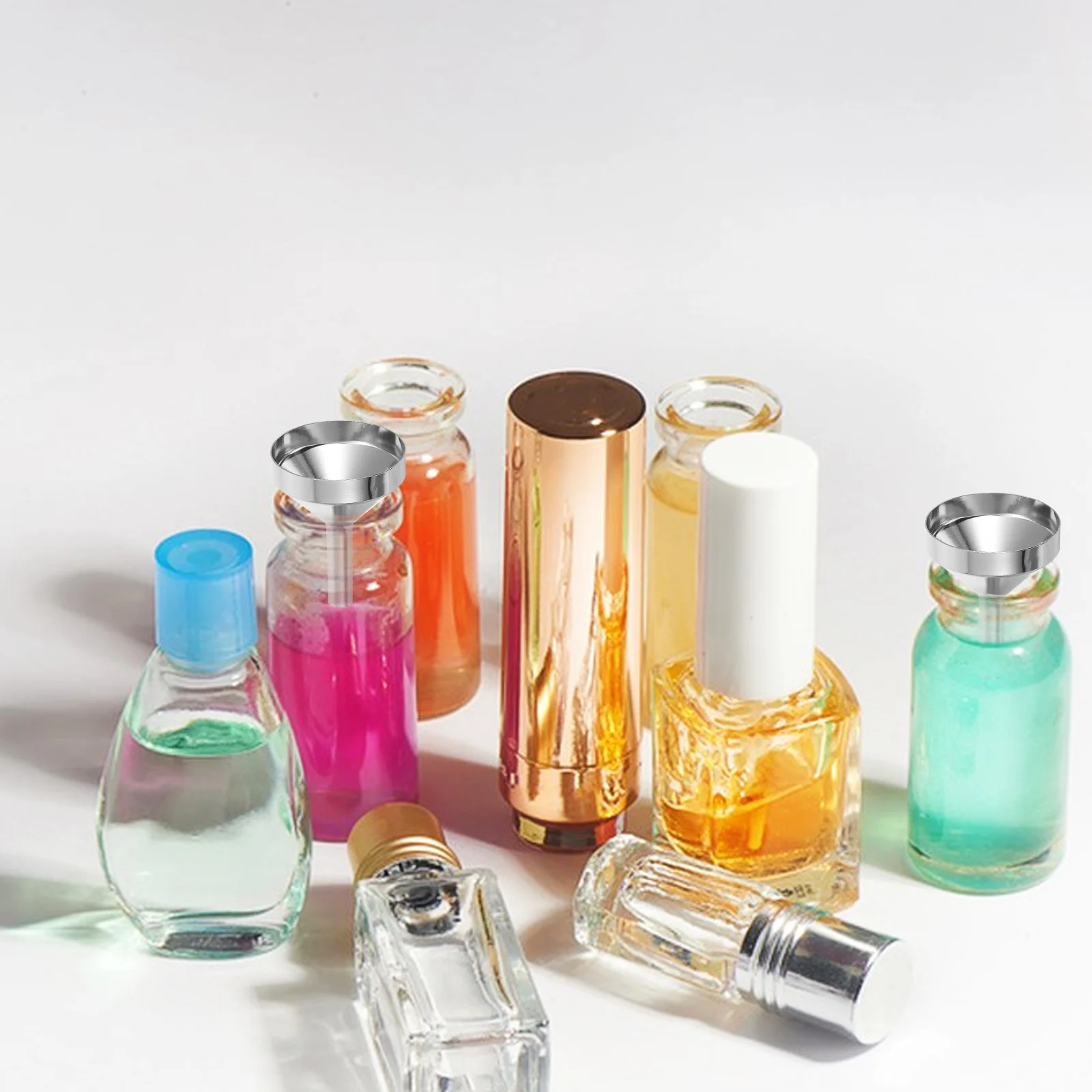 

1Set Metal Funnel Set Mini Small Funnels for Filling Bottles Perfume Lotion Essential Oils Hair Care Liquids Dispensing Tools