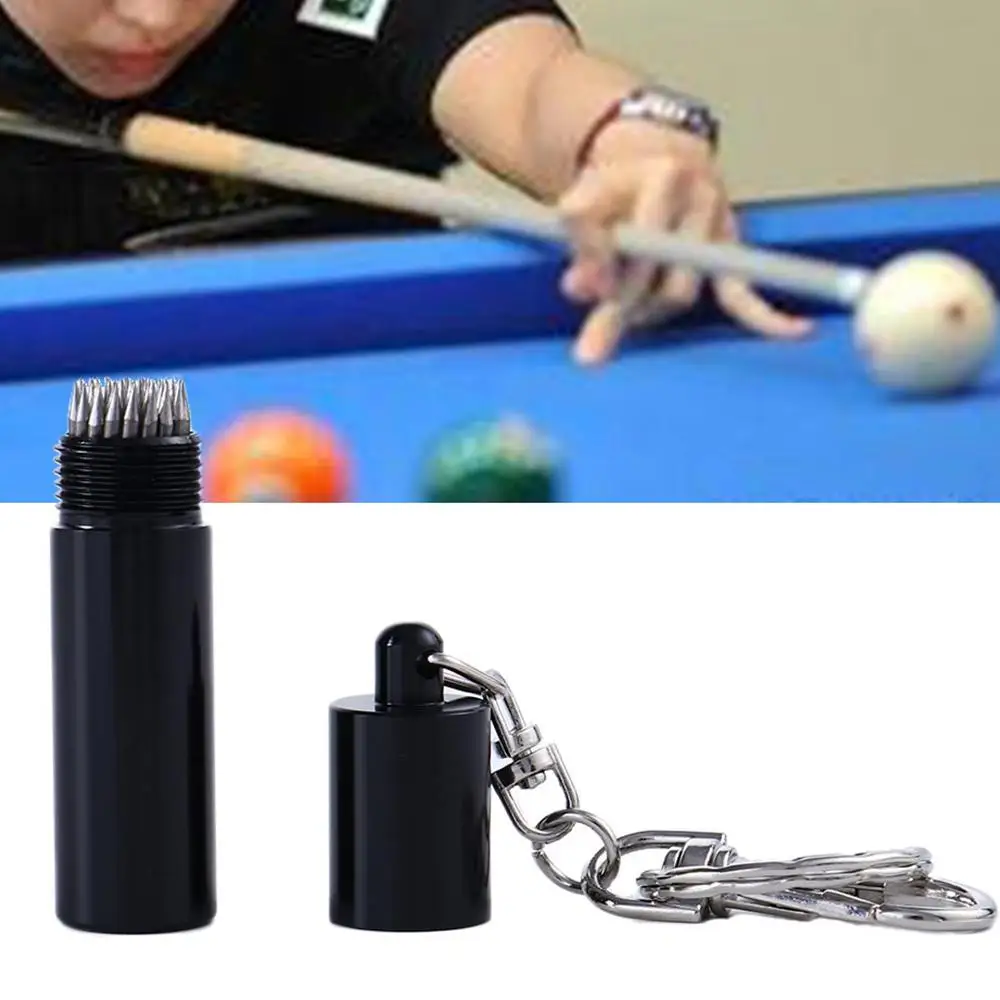 Accessories Metal Tapper tip with Keychain Billiard Cue Tip Shaper Needle Thorn Tool Snooker Stick Pick Pool Cue Tip Shaper