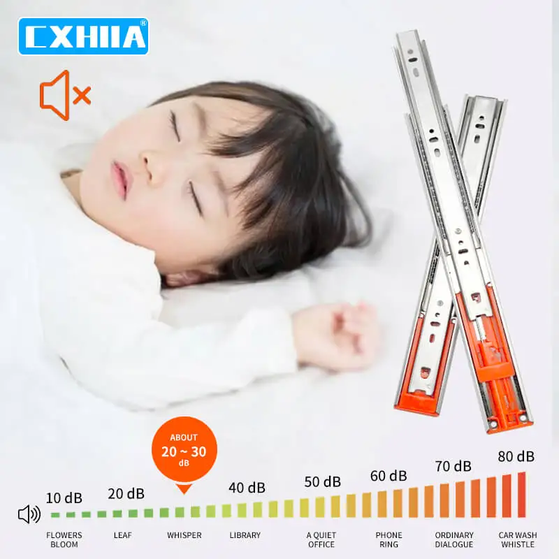 CXHIIA Stainless Steel Full Extension Drawer Slides Side Mount Ball Bearing Metal Rails Track Guide Glides Runners Heavy 100 Lbs