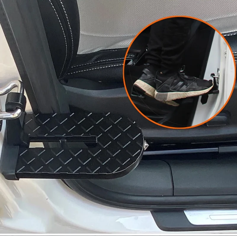 Faltbare Auto Dach Rack Schritt Auto Tür Schritt Latch Haken Hilfs Fuß Pedal Multifunktions Aluminium Legierung Sicherheit Hammer – Detail 7