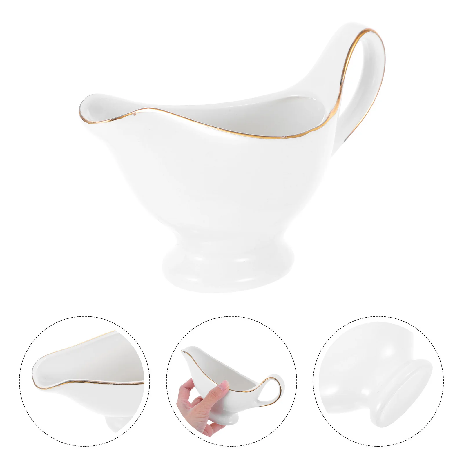 

Ceramic Gravy Boat with Handle Kitchen Sauce Pitcher Multipurpose Container for Gravy Salad Dressing Saucier Sauce Jug