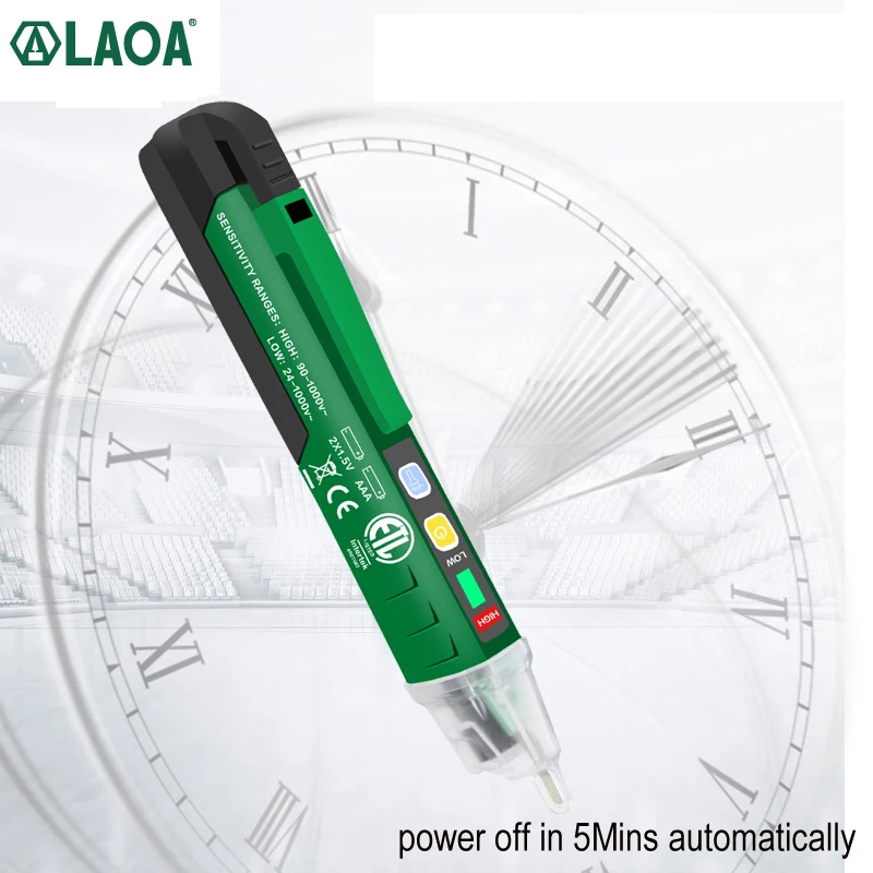 LAOA Voltage Meter Induction Probe Pen Detectors Smart Non-Contact Electric Sensor Tester Pen 90-1000V Current Electrician Tool