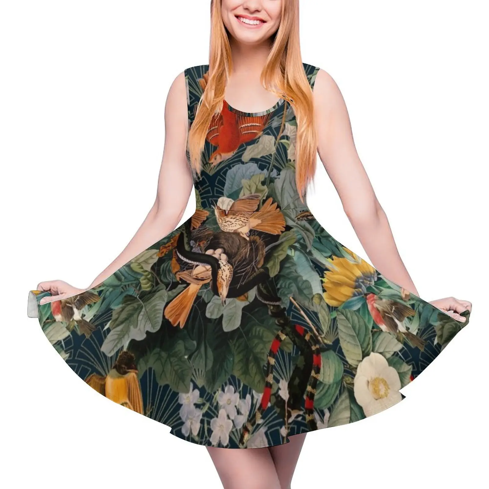 

Birds and snakes Sleeveless Dress Woman dresses african dresses for woman Clothing female