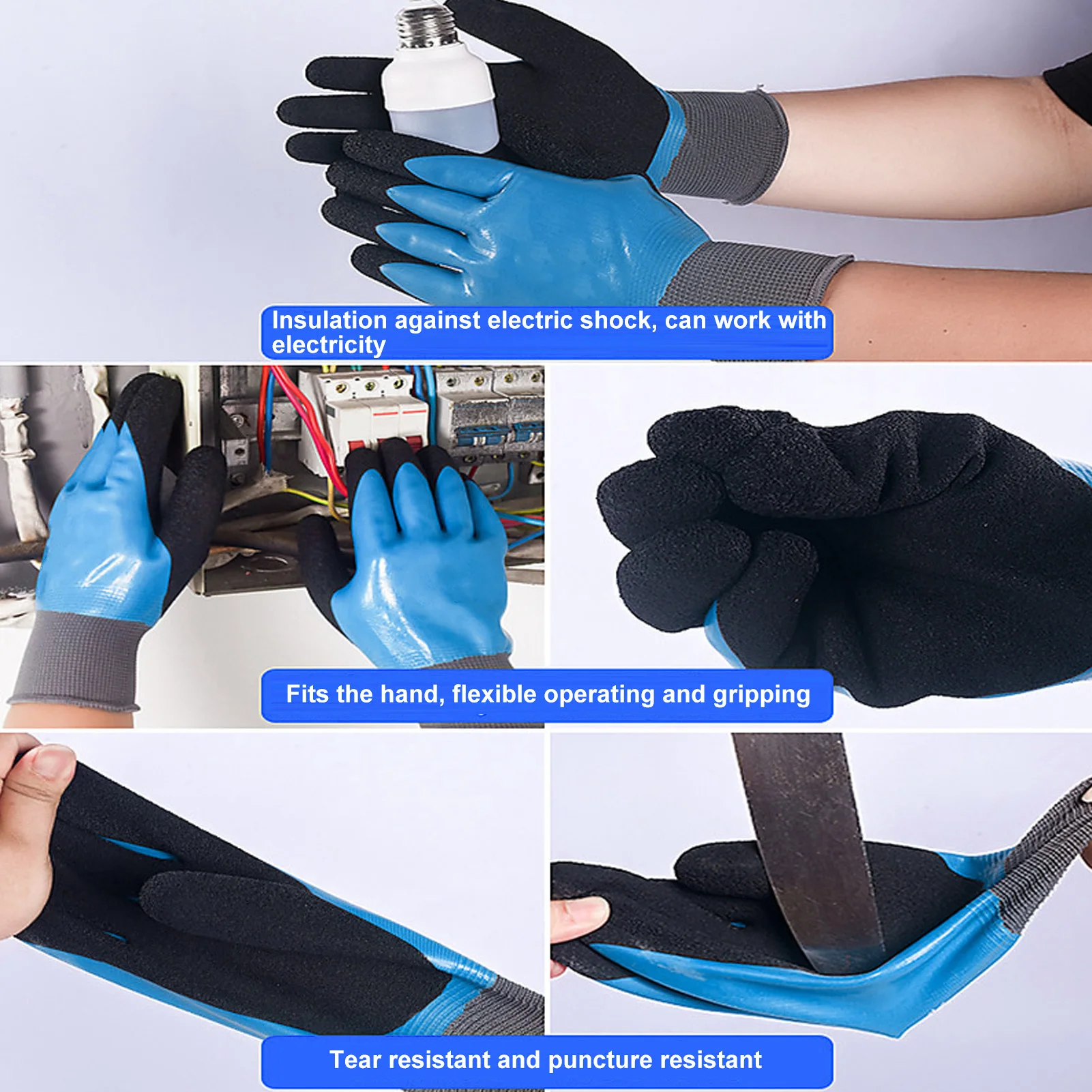 Insulation Work Gloves 1000V Voltage Proof 360° Electrical Insulated Gloves for Electrician Electrician Insulating Gloves