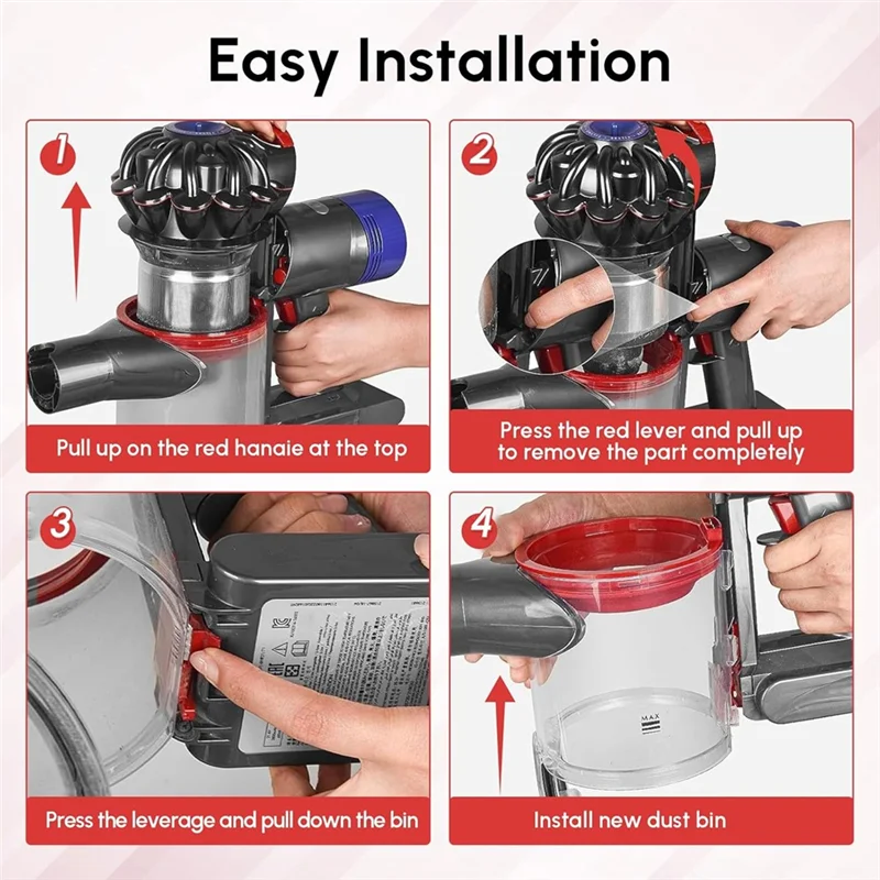 BAAM-صندوق الغبار مع قطع غيار الفلتر لدايسون V7 V8 SV10 SV11 ملحقات المكنسة الكهربائية مجموعة صناديق العلب