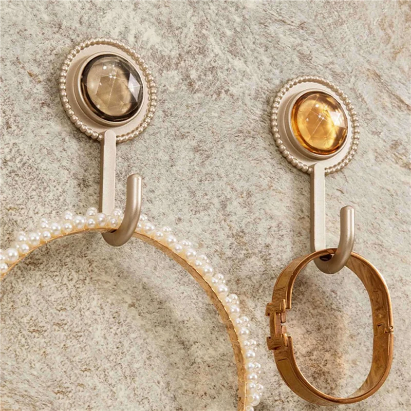 

SEWS-Heavy Duty Adhesive Hooks, 8Pcs Wall Mount Hangers Hanging Coat Hooks Decorative Towel Hangers For Kitchen Bathroom