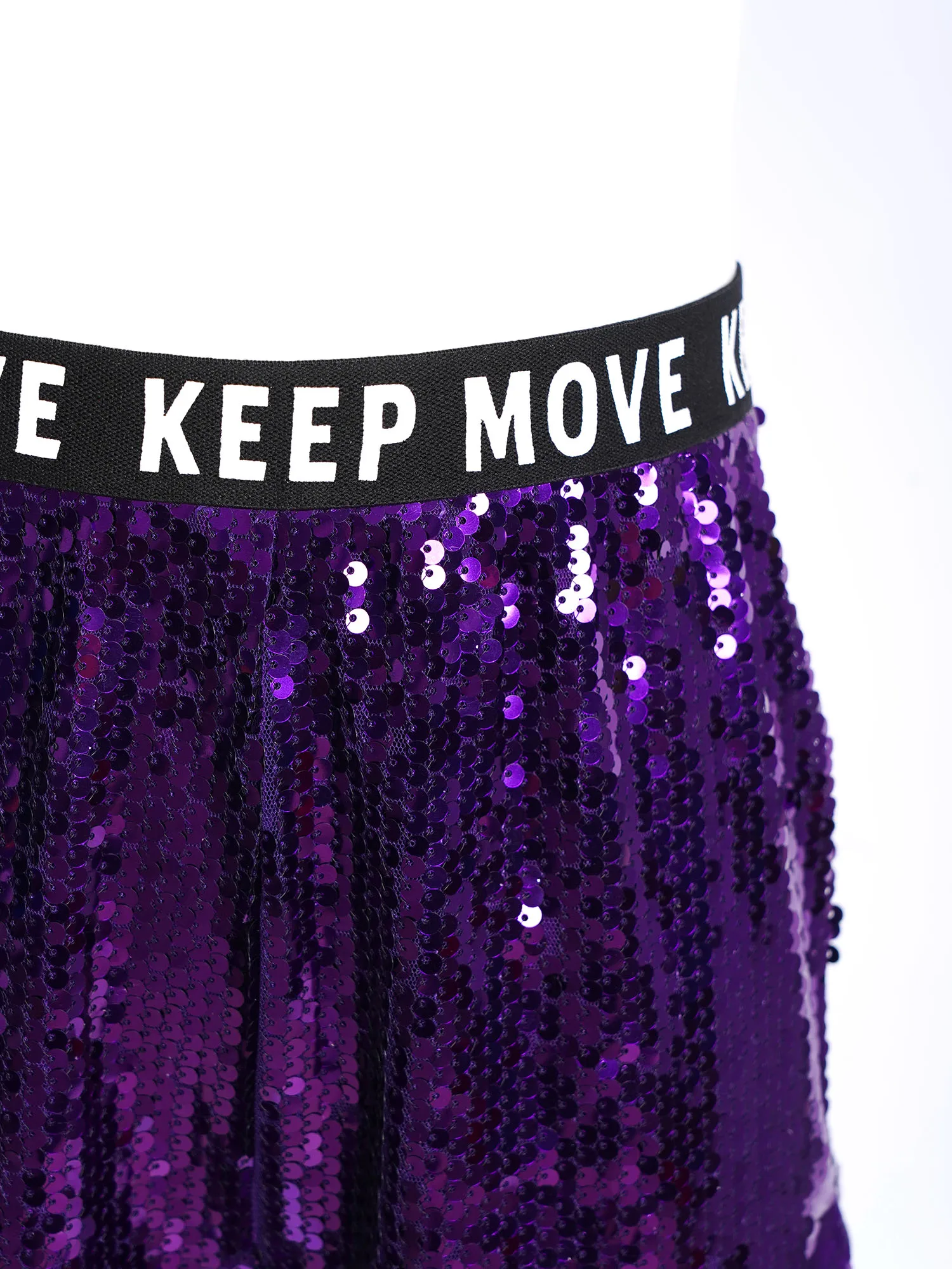Kinder Mädchen Jazz Dance Kostüme Hosen Glitzernde Pailletten Hip-Hop Straße Moderne Dancewear Ausschnitt Seite Hosen Bühnenkostüm