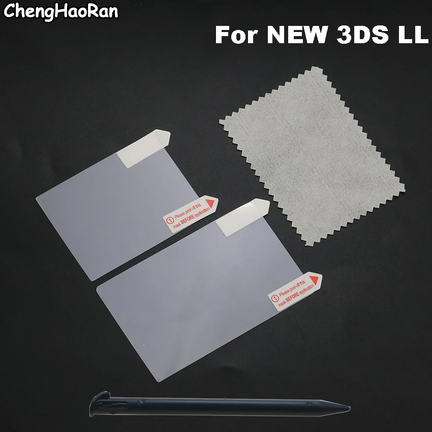 1PCS Top Bottom HD Clear Protective Film For 2DS For 3DS For New 3DS XL For NEW 3DS LCD Screen Protector with Stylus Touch Pen